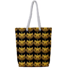 Cat Pumpkin Full Print Rope Handle Tote (small)