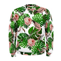 Flamingo Floral White Men s Sweatshirt