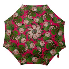 Flamingo Floral Pink Hook Handle Umbrellas (small) by snowwhitegirl