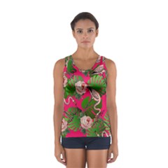 Flamingo Floral Pink Sport Tank Top 