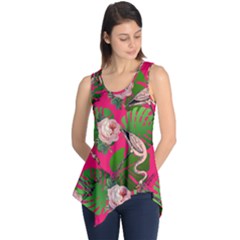 Flamingo Floral Pink Sleeveless Tunic