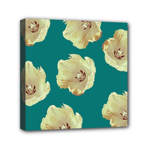 Teal Tulips Mini Canvas 6  X 6 