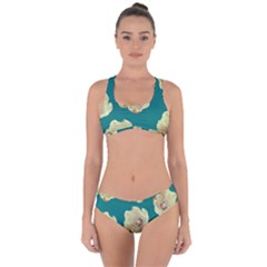 Teal Tulips Criss Cross Bikini Set by snowwhitegirl