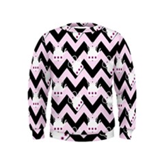 Pink Teapot Chevron Kids  Sweatshirt