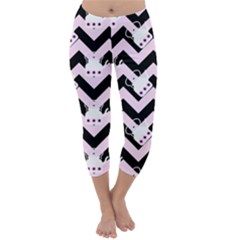 Pink Teapot Chevron Capri Winter Leggings 