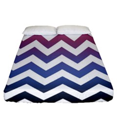Pink Blue Black Ombre Chevron Fitted Sheet (queen Size)