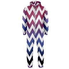 Pink Blue Black Ombre Chevron Hooded Jumpsuit (men)  by snowwhitegirl