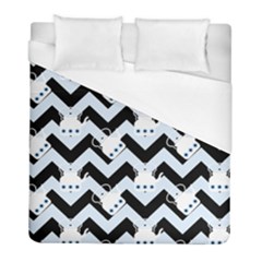 Blue Teapot Chevron Duvet Cover (full/ Double Size) by snowwhitegirl