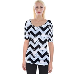 Blue Teapot Chevron Wide Neckline Tee