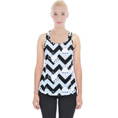 Blue Teapot Chevron Piece Up Tank Top by snowwhitegirl