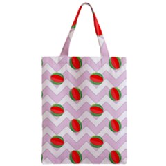 Watermelon Chevron Zipper Classic Tote Bag by snowwhitegirl