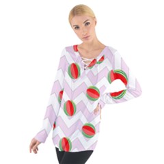 Watermelon Chevron Tie Up Tee