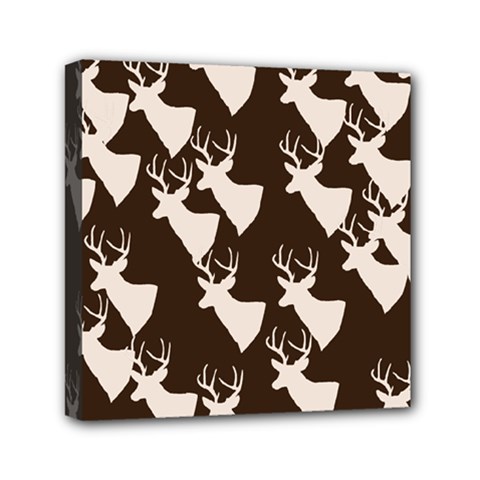 Brown Deer Pattern Mini Canvas 6  X 6 