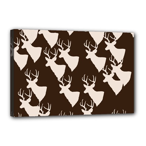 Brown Deer Pattern Canvas 18  X 12  by snowwhitegirl