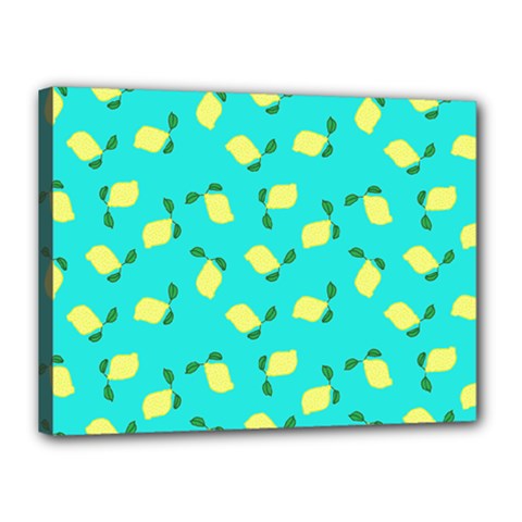 Lemons Blue Canvas 16  X 12  by snowwhitegirl