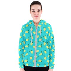 Lemons Blue Women s Zipper Hoodie