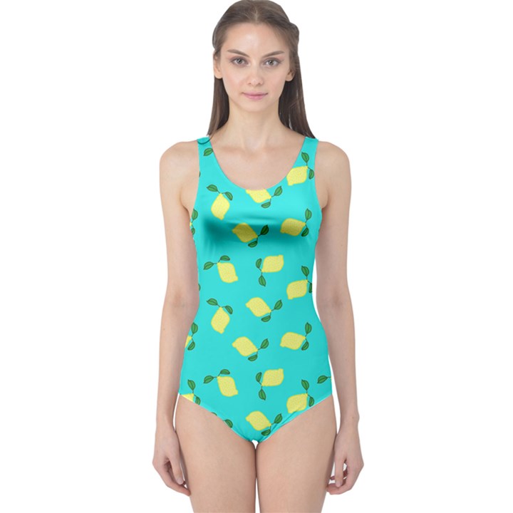 Lemons Blue One Piece Swimsuit