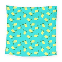 Lemons Blue Square Tapestry (large)