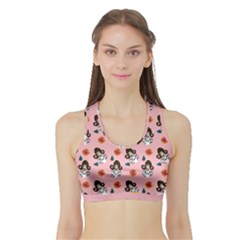 Girl With Dress  Pink Sports Bra With Border