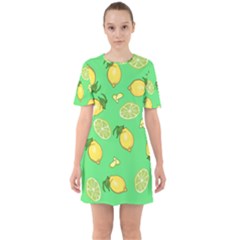 Lemons And Limes Sixties Short Sleeve Mini Dress