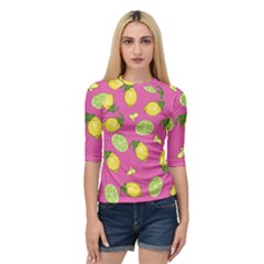 Lemons And Limes Pink Quarter Sleeve Raglan Tee