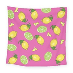 Lemons And Limes Pink Square Tapestry (large)
