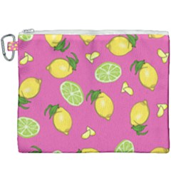 Lemons And Limes Pink Canvas Cosmetic Bag (xxxl) by snowwhitegirl