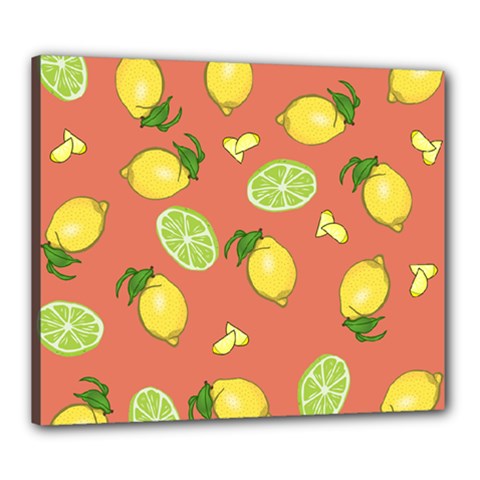 Lemons And Limes Peach Canvas 24  X 20 