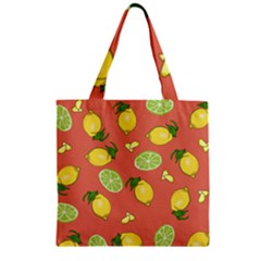 Lemons And Limes Peach Zipper Grocery Tote Bag
