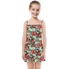 Fruit Branches Green Kids Summer Sun Dress