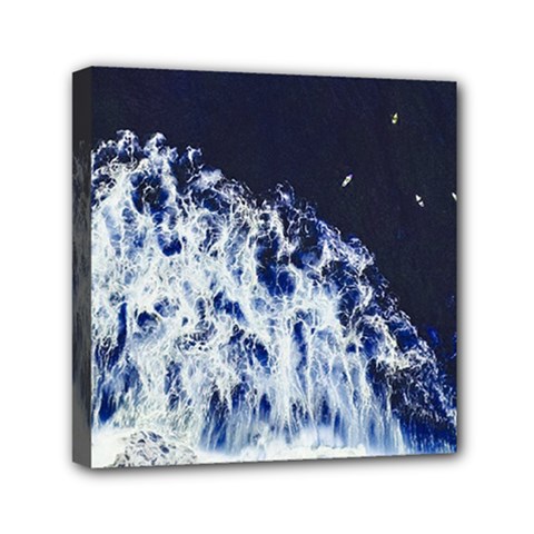 Blue Waves Sea Mini Canvas 6  X 6 