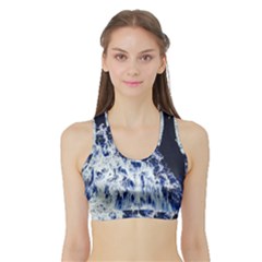 Blue Waves Sea Sports Bra With Border