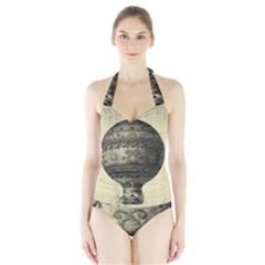 Vintage Air Balloon Halter Swimsuit