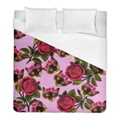 Lazy Cat Floral Pattern Pink Duvet Cover (full/ Double Size)
