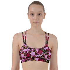 Lazy Cat Floral Pattern Pink Line Them Up Sports Bra by snowwhitegirl