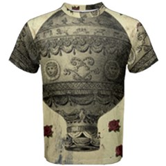 Vintage Air Balloon With Roses Men s Cotton Tee