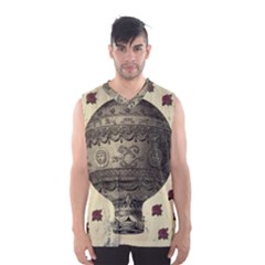 Vintage Air Balloon With Roses Men s Basketball Tank Top