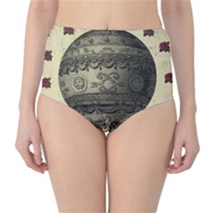 Vintage Air Balloon With Roses Classic High-Waist Bikini Bottoms