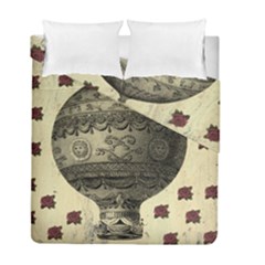 Vintage Air Balloon With Roses Duvet Cover Double Side (Full/ Double Size)