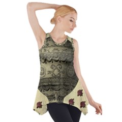 Vintage Air Balloon With Roses Side Drop Tank Tunic