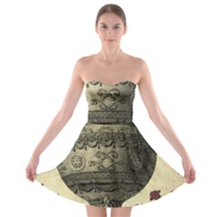 Vintage Air Balloon With Roses Strapless Bra Top Dress