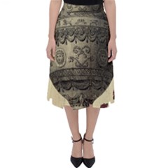 Vintage Air Balloon With Roses Folding Skater Skirt