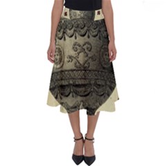 Vintage Air Balloon With Roses Perfect Length Midi Skirt