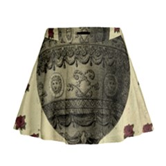 Vintage Air Balloon With Roses Mini Flare Skirt