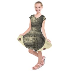 Vintage Air Balloon With Roses Kids  Short Sleeve Dress