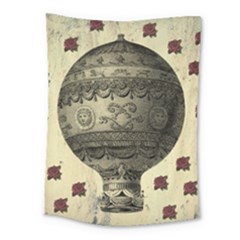 Vintage Air Balloon With Roses Medium Tapestry