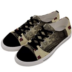 Vintage Air Balloon With Roses Men s Low Top Canvas Sneakers