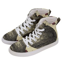 Vintage Air Balloon With Roses Women s Hi-Top Skate Sneakers