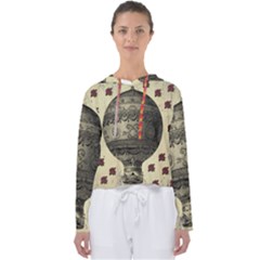 Vintage Air Balloon With Roses Women s Slouchy Sweat