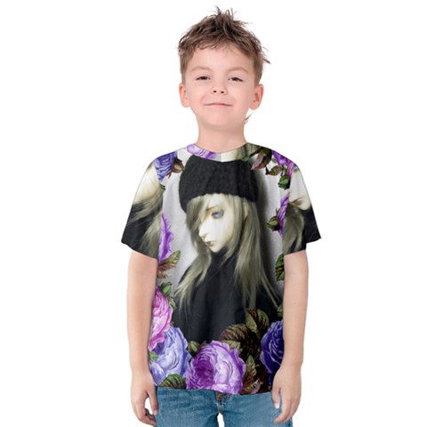 Doll Floral Kids  Cotton Tee by snowwhitegirl